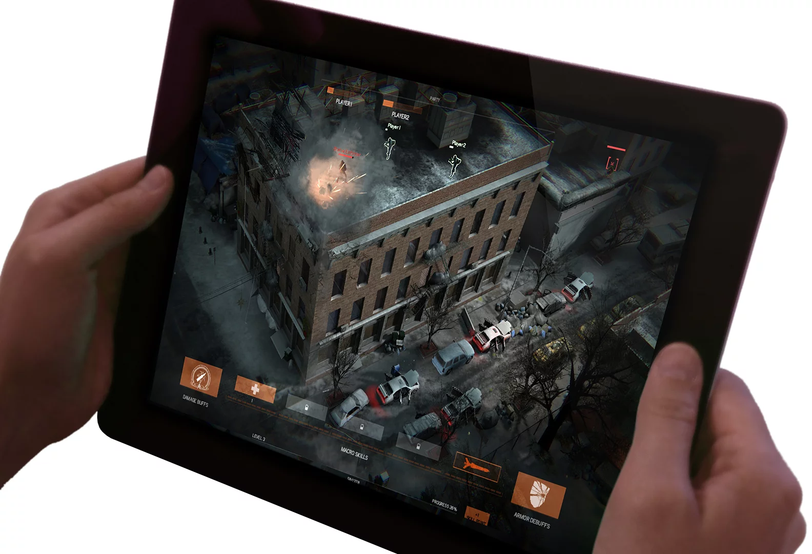 Ubisoft's preview also demonstrated how other players can offer assistance by guiding an in-game UAV with a tablet to locate enemies and supply equipment to teammates