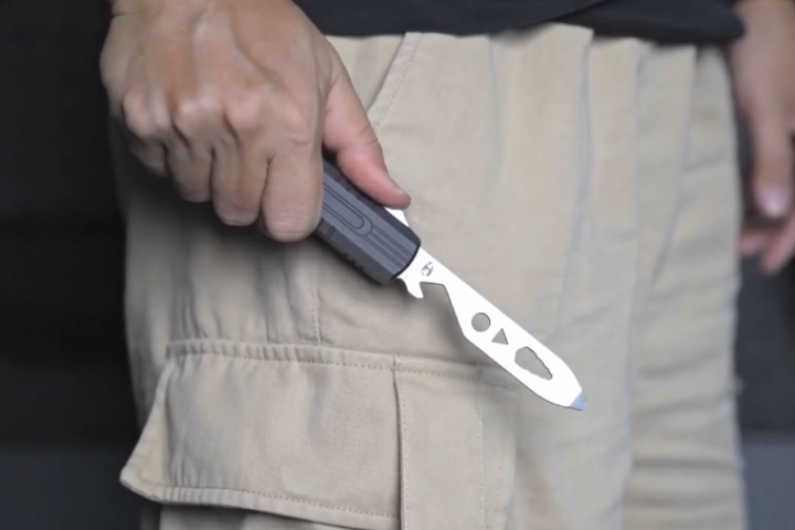 HX Outdoors' Retractable EDC Tool combines multipurpose tool utility with switchblade-like action