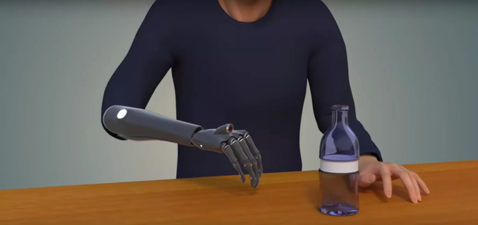 Computer rendering of how a future bionic hand with embedded camera could look