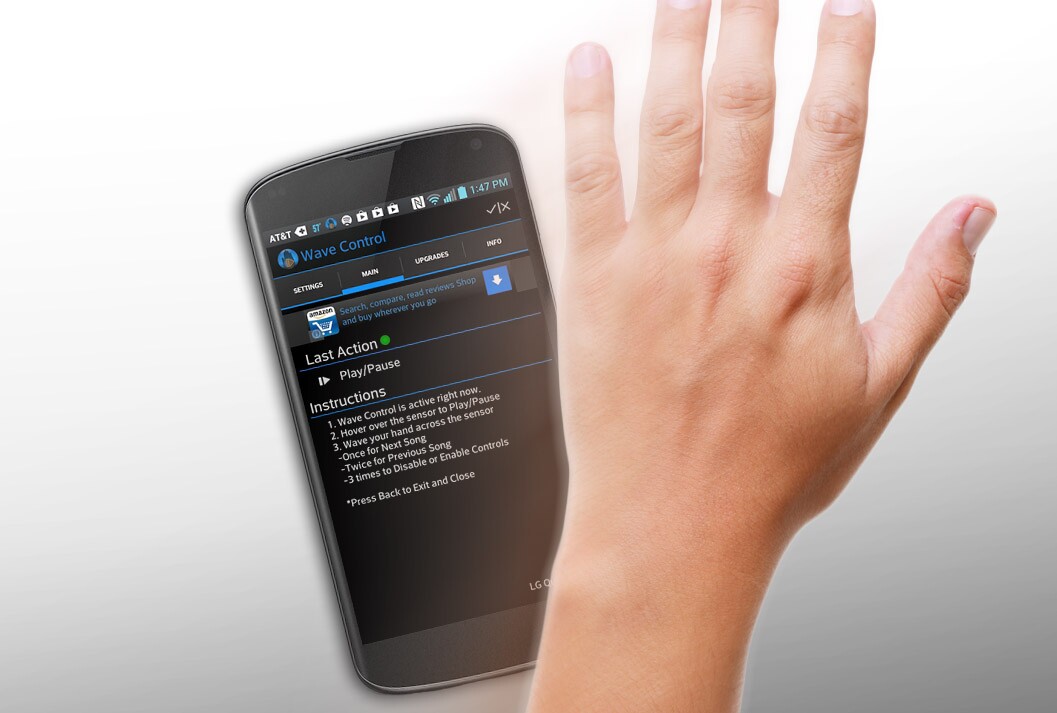 Wave Control lets you live out your Jedi fantasies every time you change songs (hand image: Shutterstock)