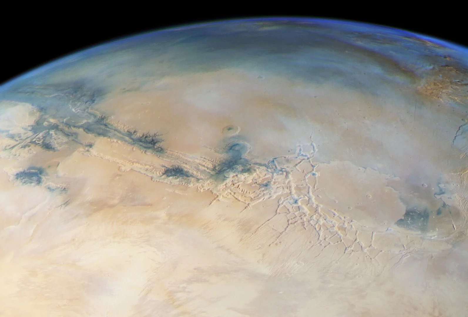 A huge liquid water lake has been found on Mars, stretching 20 km (12.4 mi) and buried beneath 1.5 km (0.9 mi) of ice at the Red Planet's south pole