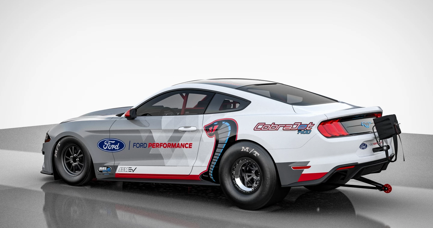 Ford estimates a quarter-mile time in the low eight seconds at 170 mph