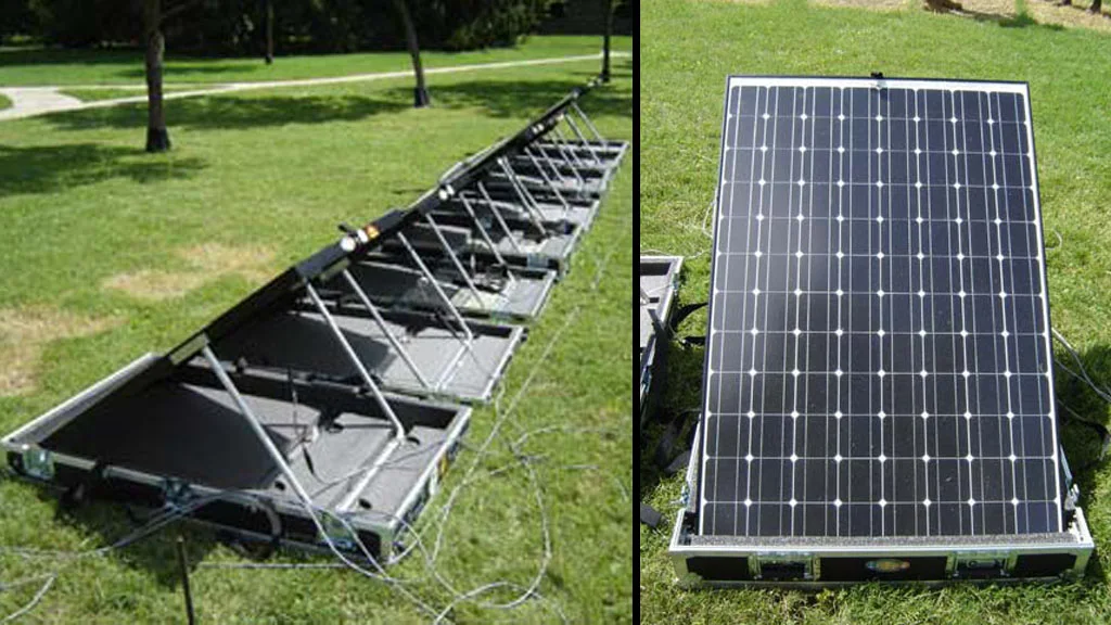 The GREENS solar panels can be rapidly deployed in the field to provide front line forces with power for computing devices, targeting systems and communications devices