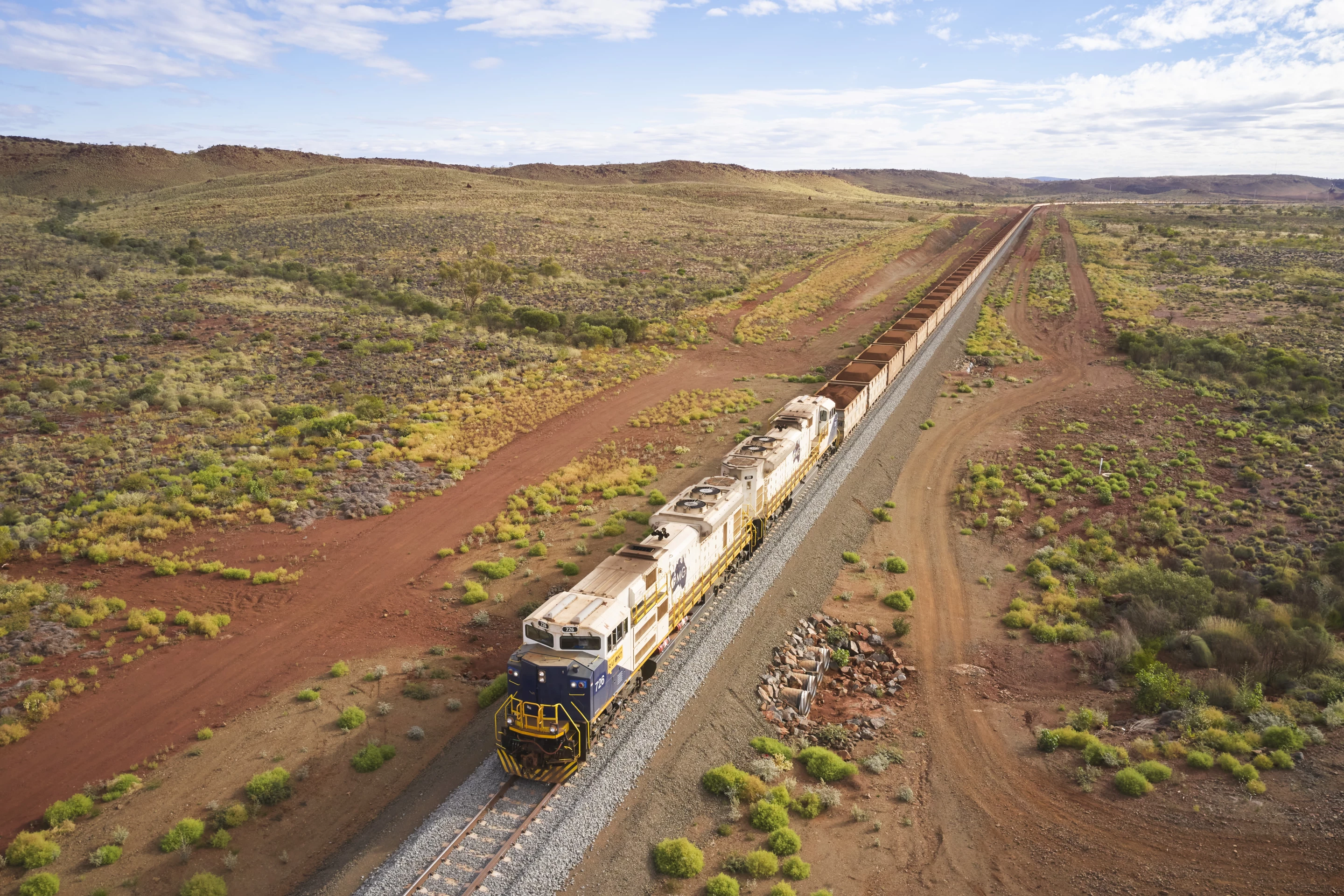 Fortescue's mine at Eliwana, Western Australia, was opened in December 2020 and includes a 143-km rail line