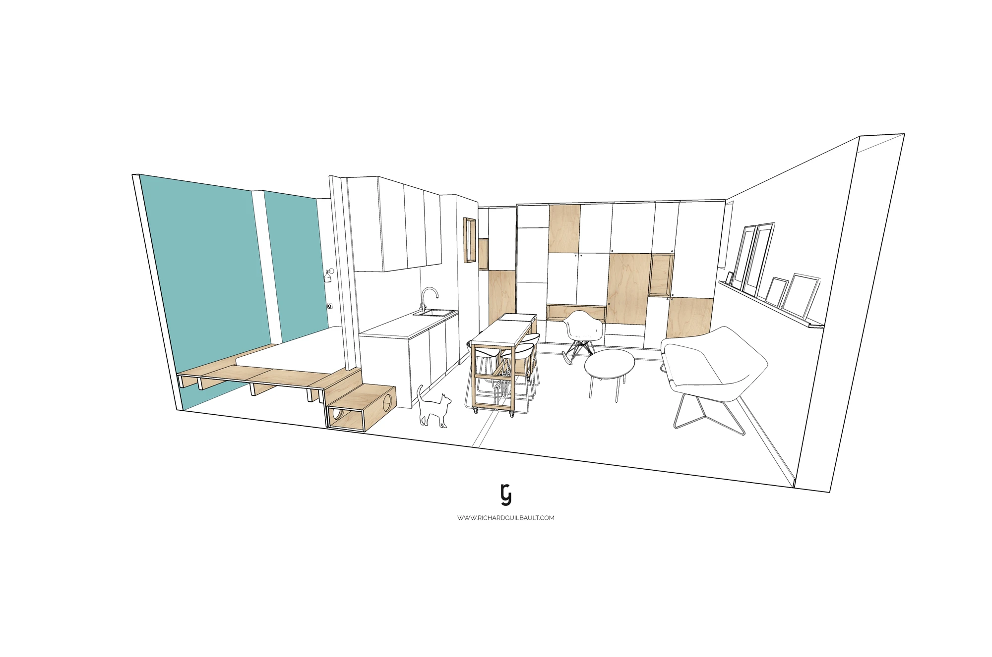 Architectural plan of the apartment (Image: Richard Guilbault)