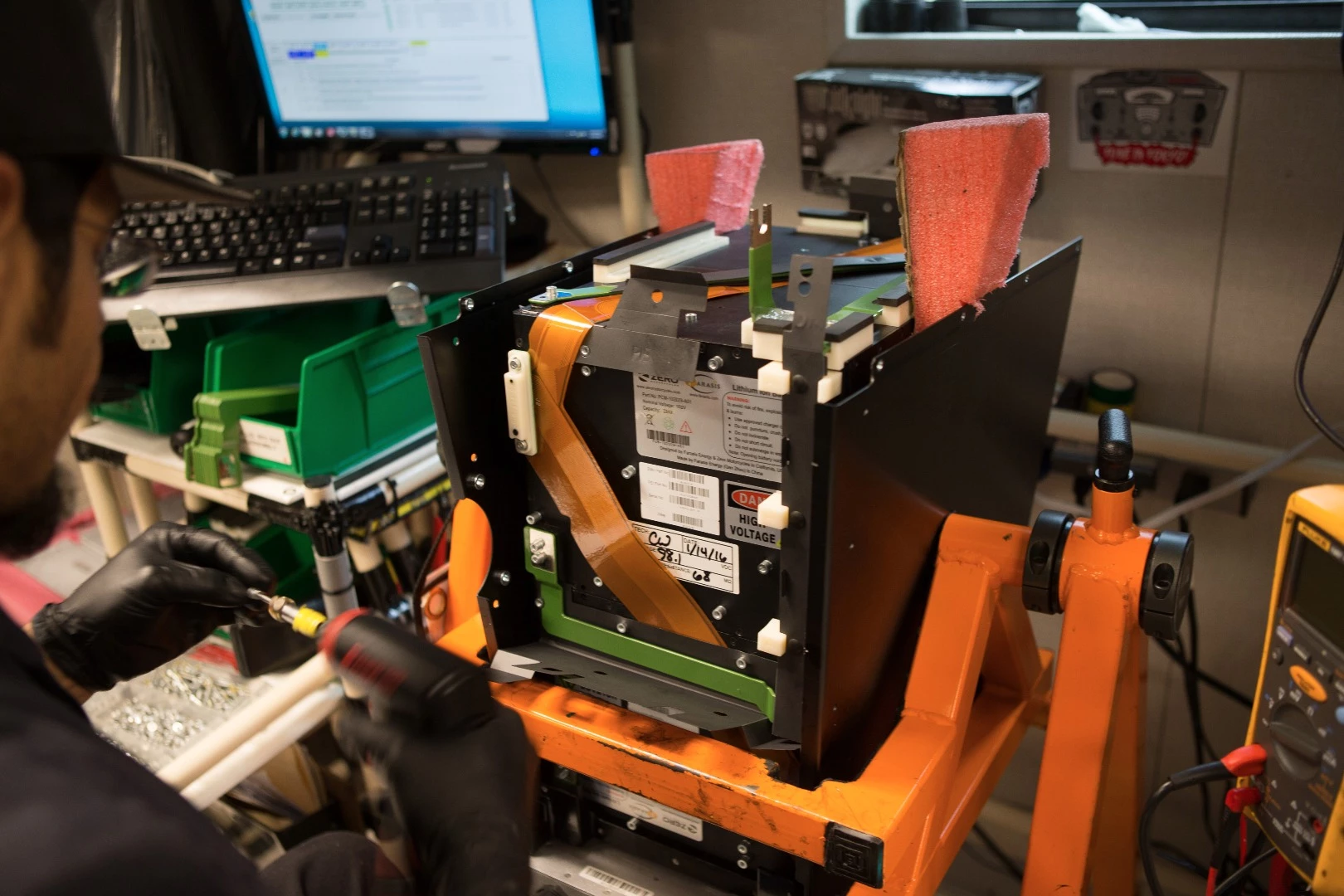 Zero battery pack under construction