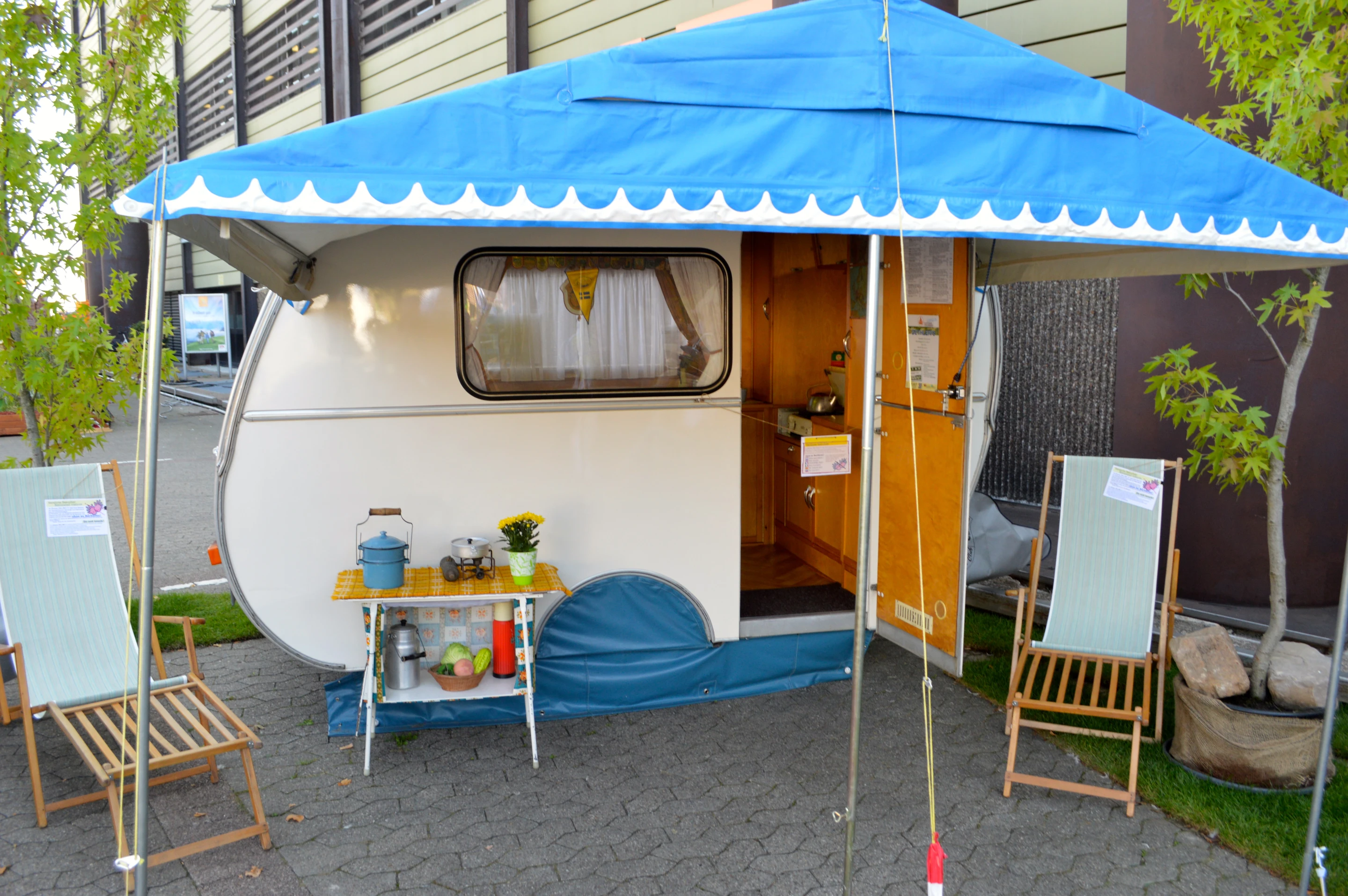 A 1964 Dethleffs Beduin camper on display in the old timers section