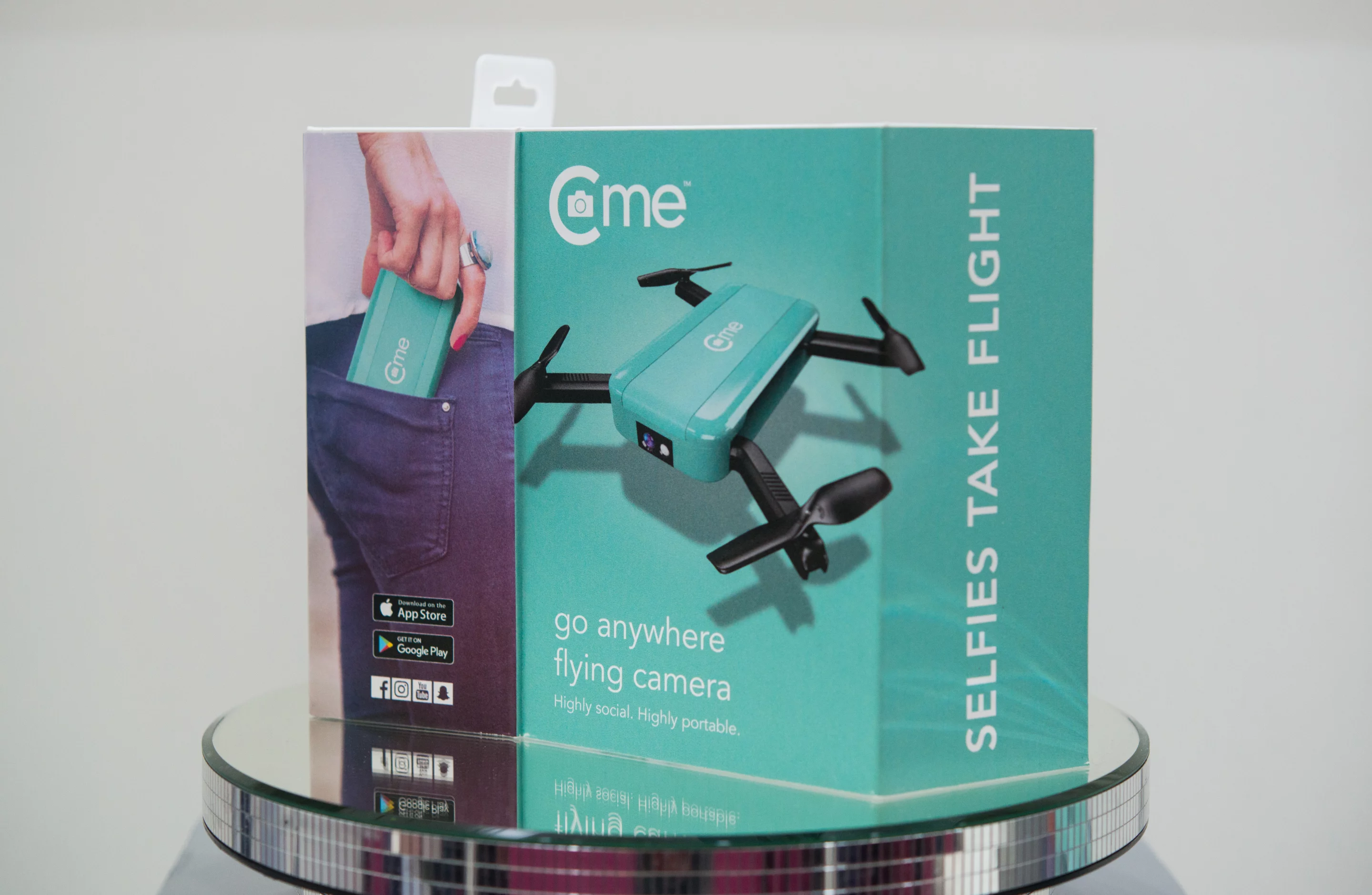 The C-Me selfie drone from Revell folds down small enough to fit in a pocket
