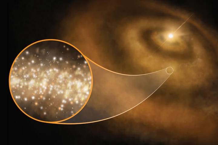 Researchers have determined that diamond dust in the clouds around young stars is responsible for strange microwave signals that have puzzled astronomers for decades