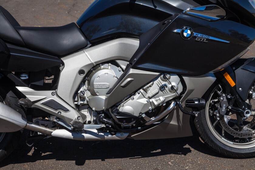 The BMW K1600GTL - the 6-cylinder engine is narrow and light (Photo: Loz Blain)