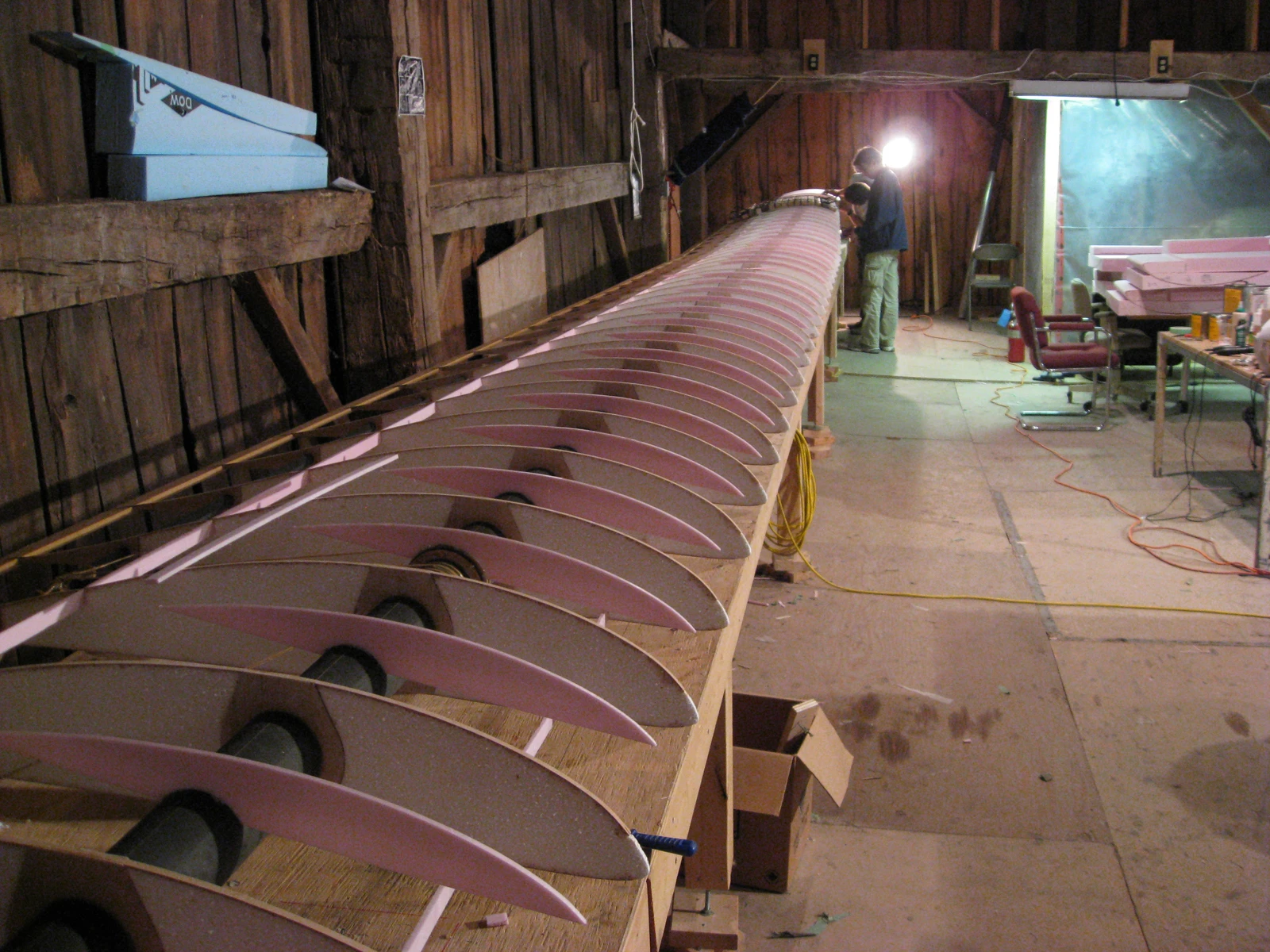 The Snowbird's wings under construction