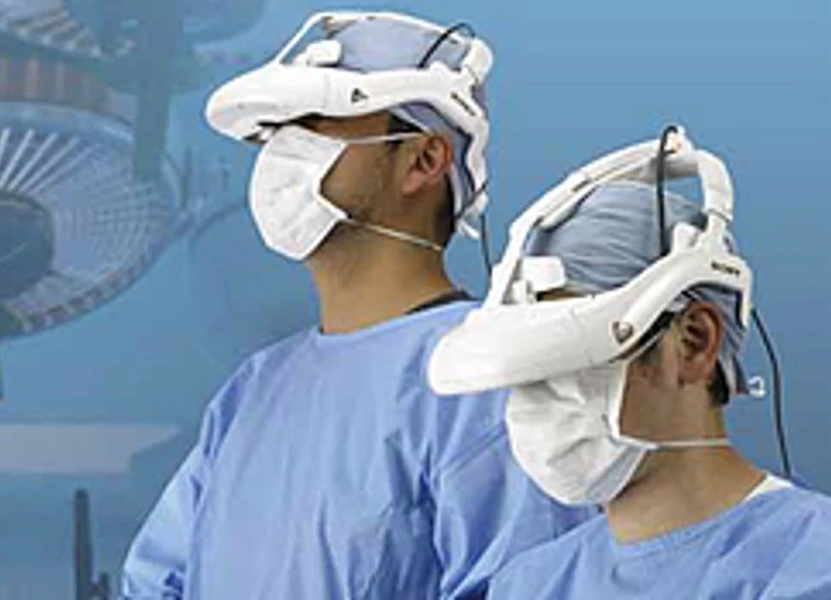 The Sony headset provides surgeons with a 3D image of the inside of the patient