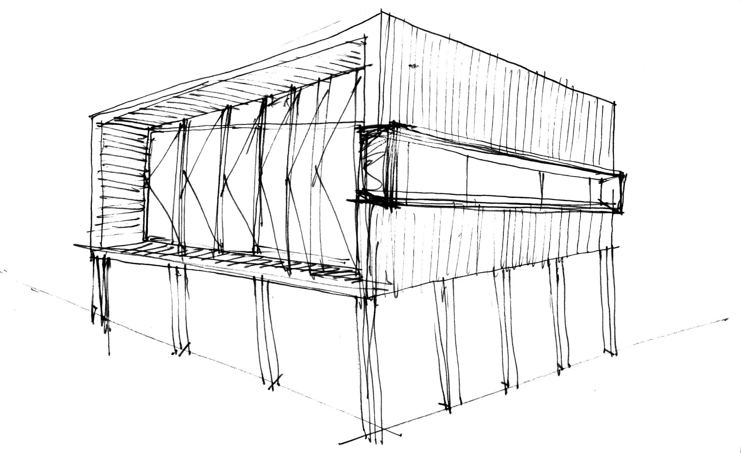 Architectural conception sketch of the Pump House (Image: Branch Studio Architects)