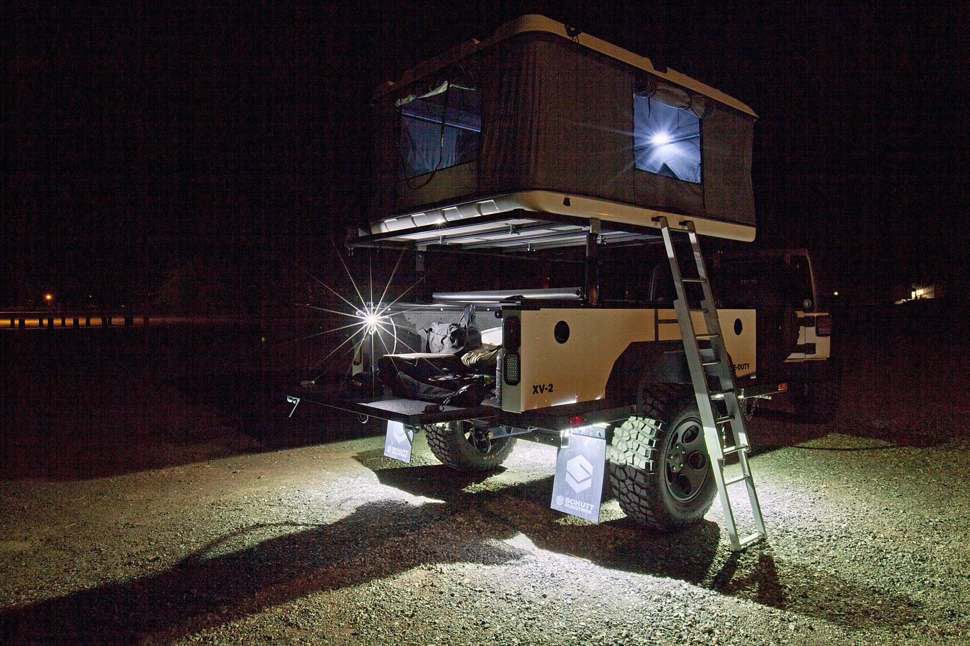 The reverse lights can be switched on to light up your campsite