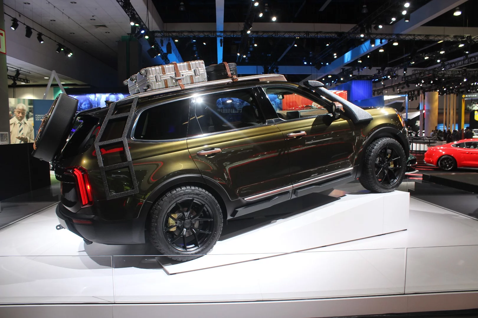 Kia once again trots out its artsy Telluride show truck ahead of the Telluride's official world premiere next year