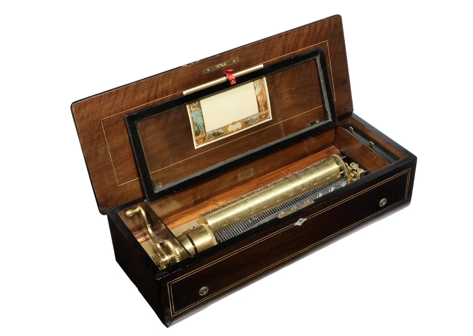 A cylinder musical box, Swiss, late 19th century