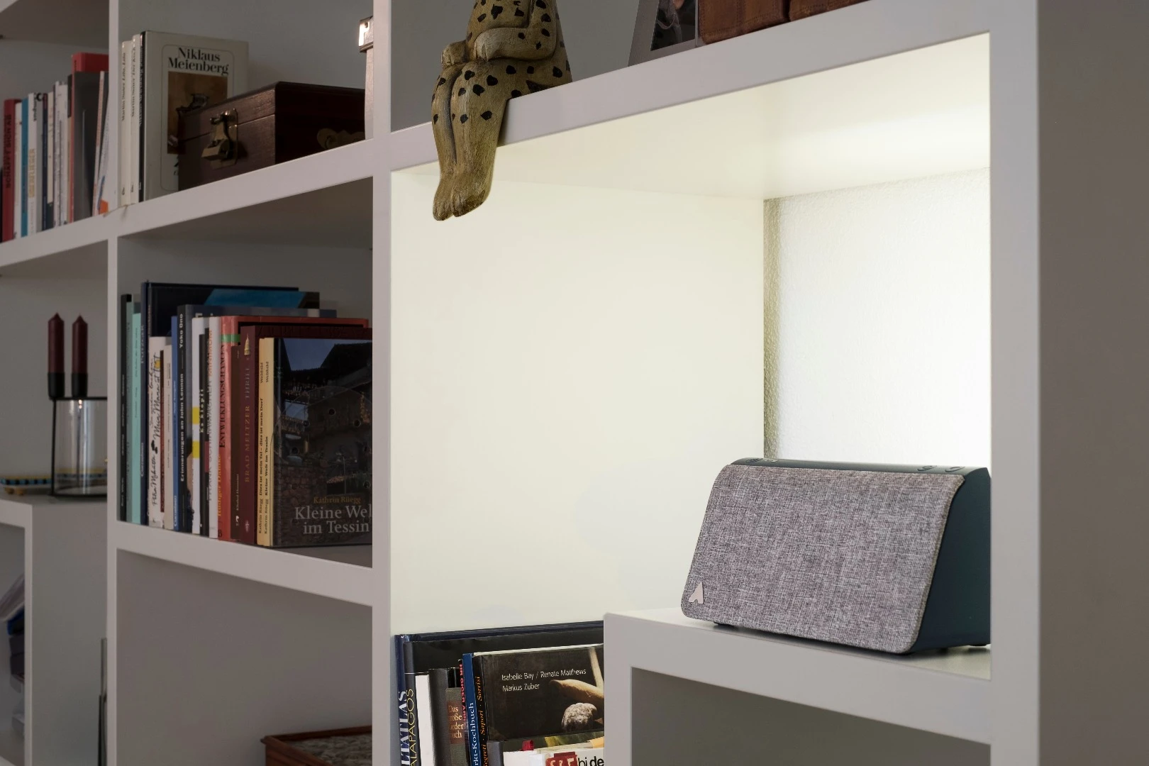 Kevin uses a 5 W speaker to replicate the types of noises that might typically be heard around your home