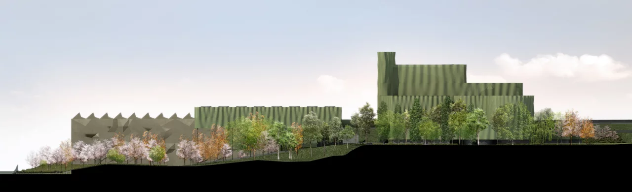 As well as climbing plants, trees would be planted around the power station (Image: AZPA)