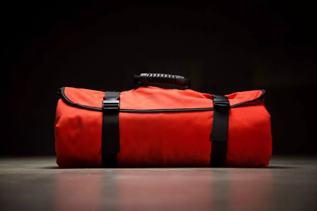 The Tornado Shield in its rolled-up portable state, ready for action