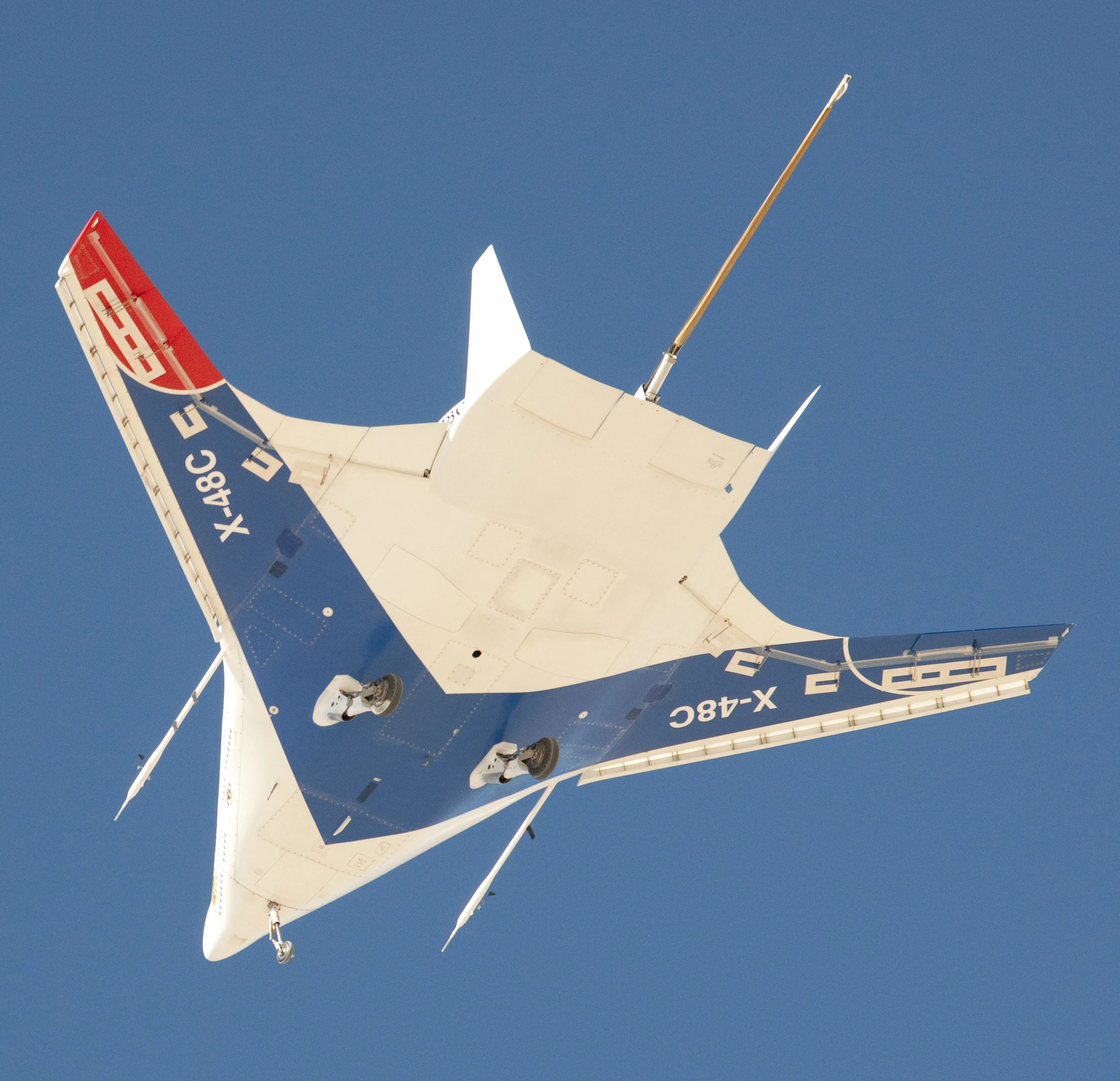 Wingtips have been moved to the tail section for the X48-C (Photo: NASA/Carla Thomas)