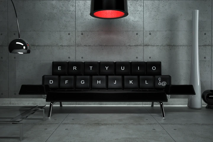 The QWERTY sofa bed concept by ZO_loft is modeled after a computer keyboard and can be customized by adjusting each key's height