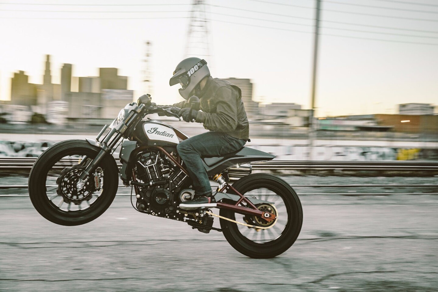 The FTR1200C Custom: used the Scout motor and a barely-there frame