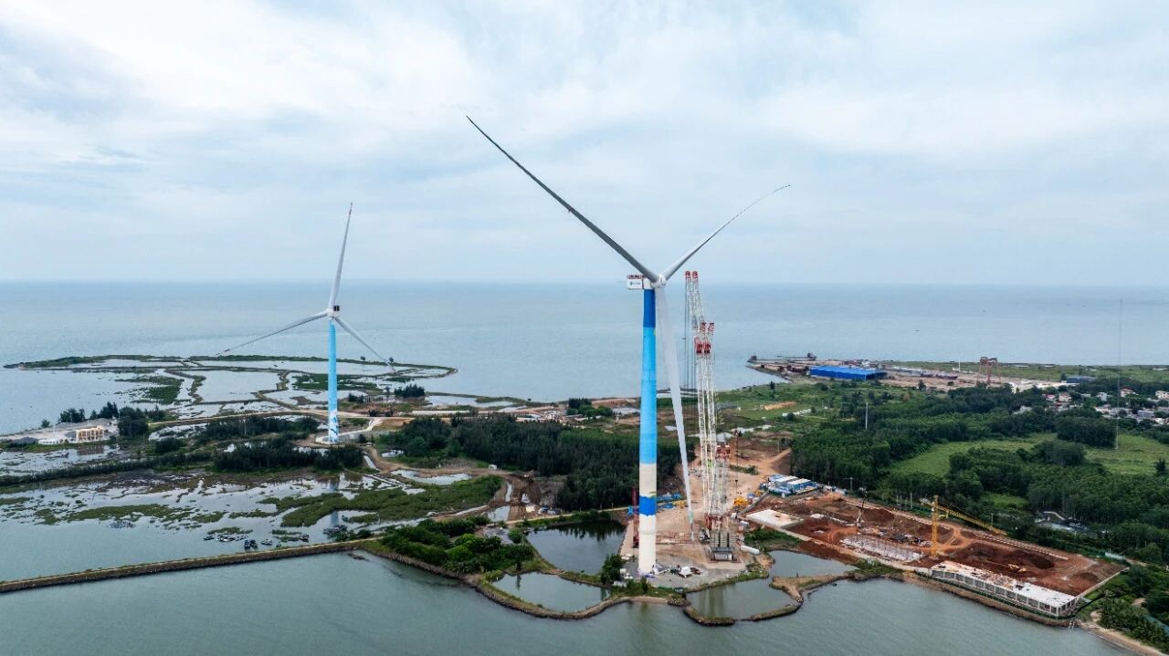 A 20-MW offshore wind turbine installed in Hainan, China