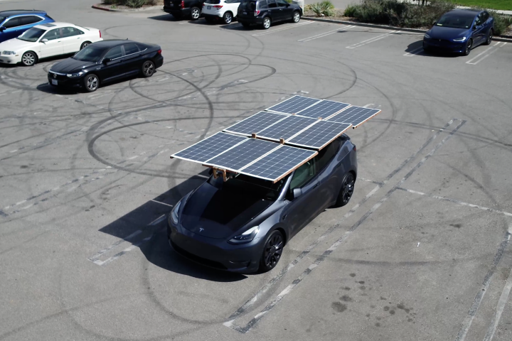 The wood-framed Beta1 prototype currently gets around 20 miles of extra range for five hours under sunlight, but Omid Sadeghpour is working on an improved version that could bump that up to 75 miles