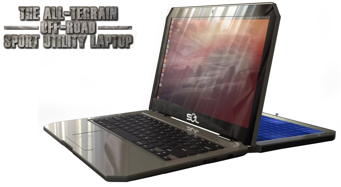 The SOL is a Ubuntu laptop equipped with a detachable solar panel, which the developers claim will provide 10 hours of battery life after just two hours in the sun