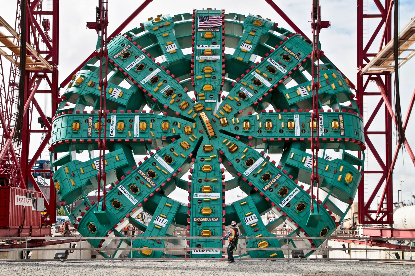 Cutterhead being installed on Bertha (Image: WSDOT)