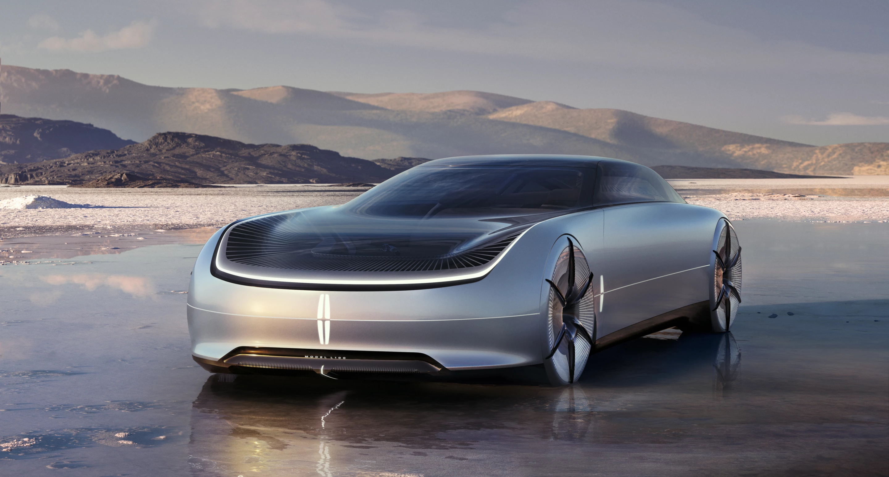 The hood-wrapping lighting signature derives from the 2022 Star Concept and gives the Model L100 a distinctive face with help from the pinstriped outer hood