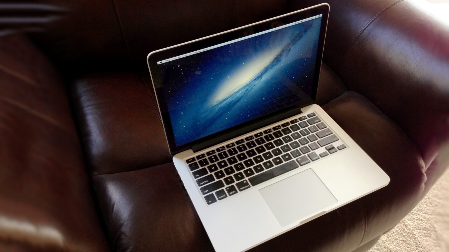 The MacBook Pro with Retina Display runs Mac OS X 10.8 Mountain Lion