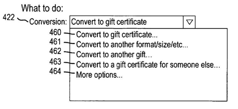 Illustration from Amazon's patent application for a gift exchange system