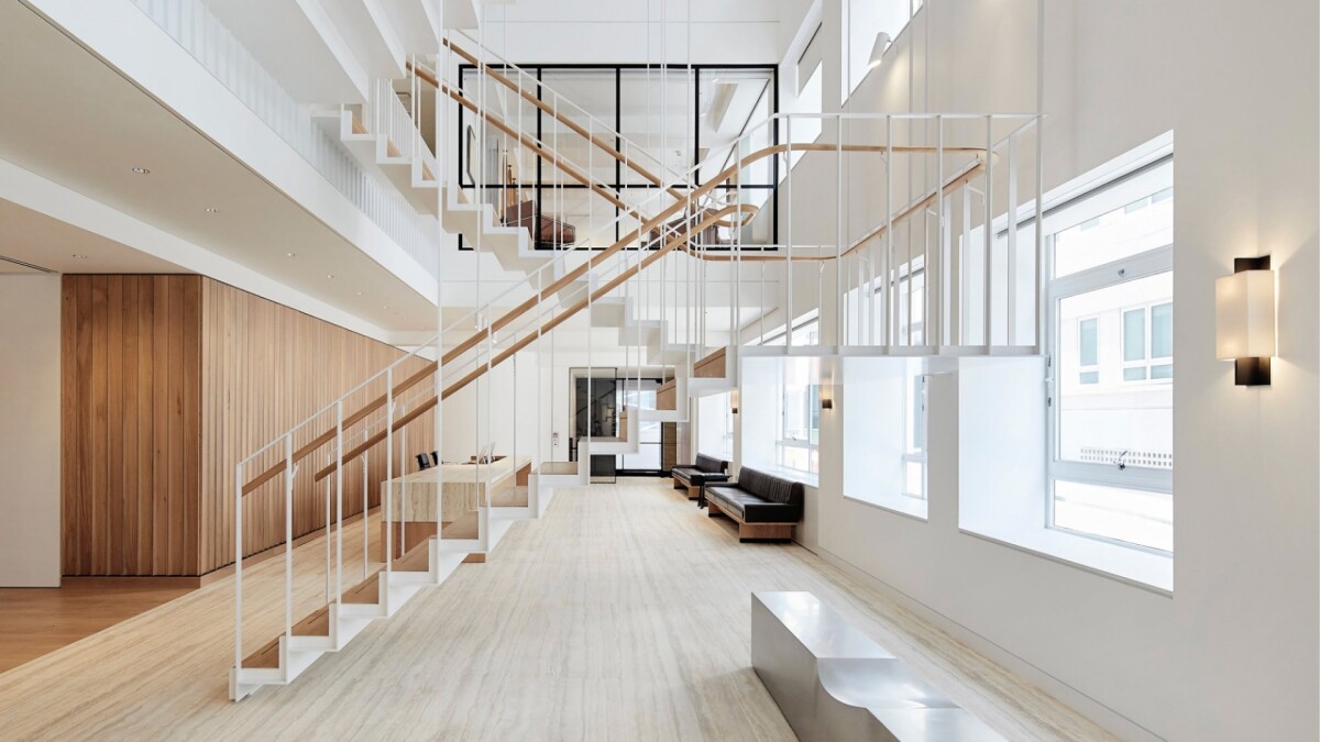 Shortlisted for the RIBA London Awards 2018, is this refurbished office space, 25 Saville Row, by Piercy & Company