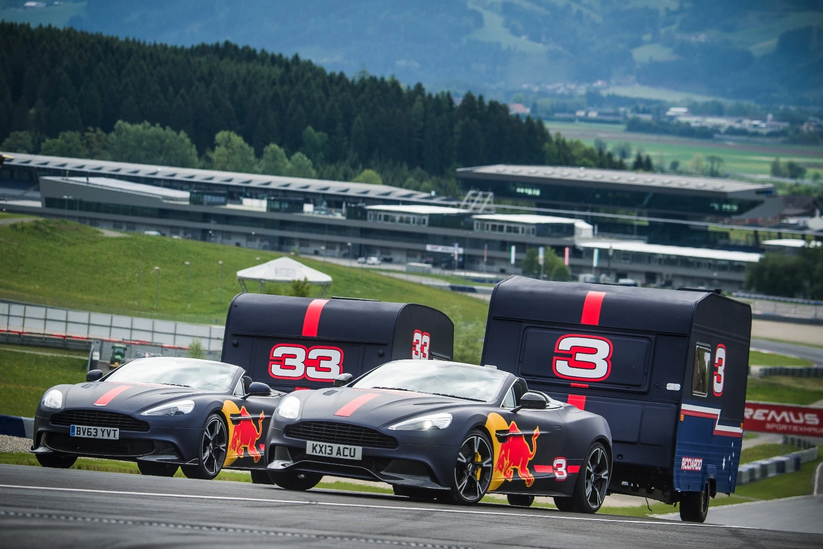Daniel Ricciardo and Max Verstappen warm up for July's Austrian Grand Prix