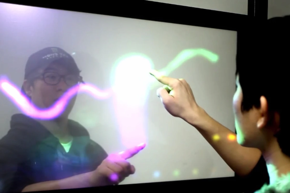 TransWall displays interactive content on both of its faces