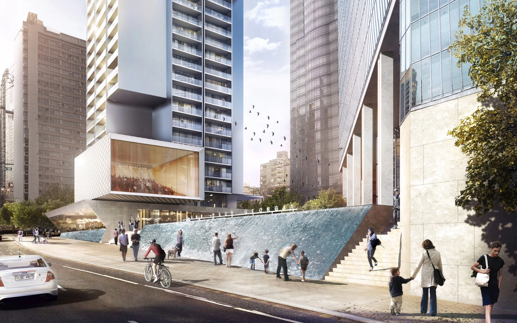 It's an unusual design, and will allow for a greater focus on large horizontal spaces than most high rises