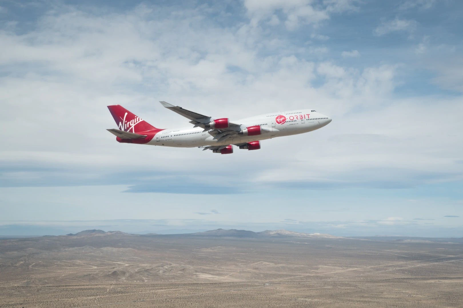 Virgin Orbit's Cosmic Girl mothership during flight testing