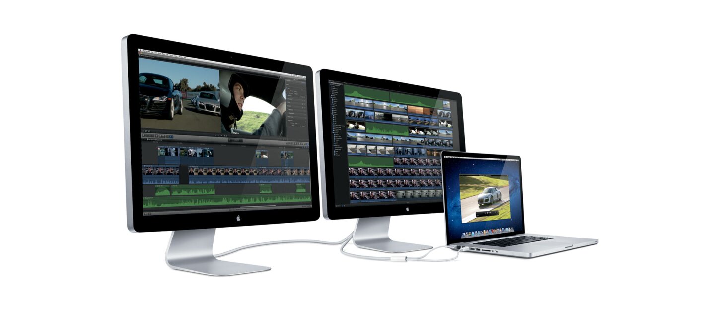 The Thunderbolt Display can be daisy chained to a second big screen