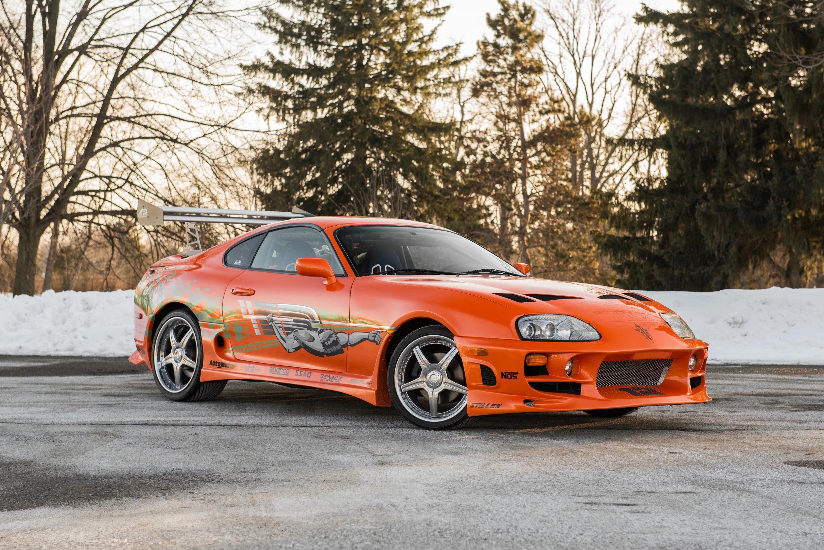 This car just might be one that surprises as the recently deceased Paul Walker is the posthumous star of Furious 7, a movie that has just been released and is smashing box office records willy nilly. The car is the iconic orange Toyota Supra driven by Walker in The Fast and The Furious (2001), is expected to fetch $150,000 to $200,000 but ... anything could happen on the day.