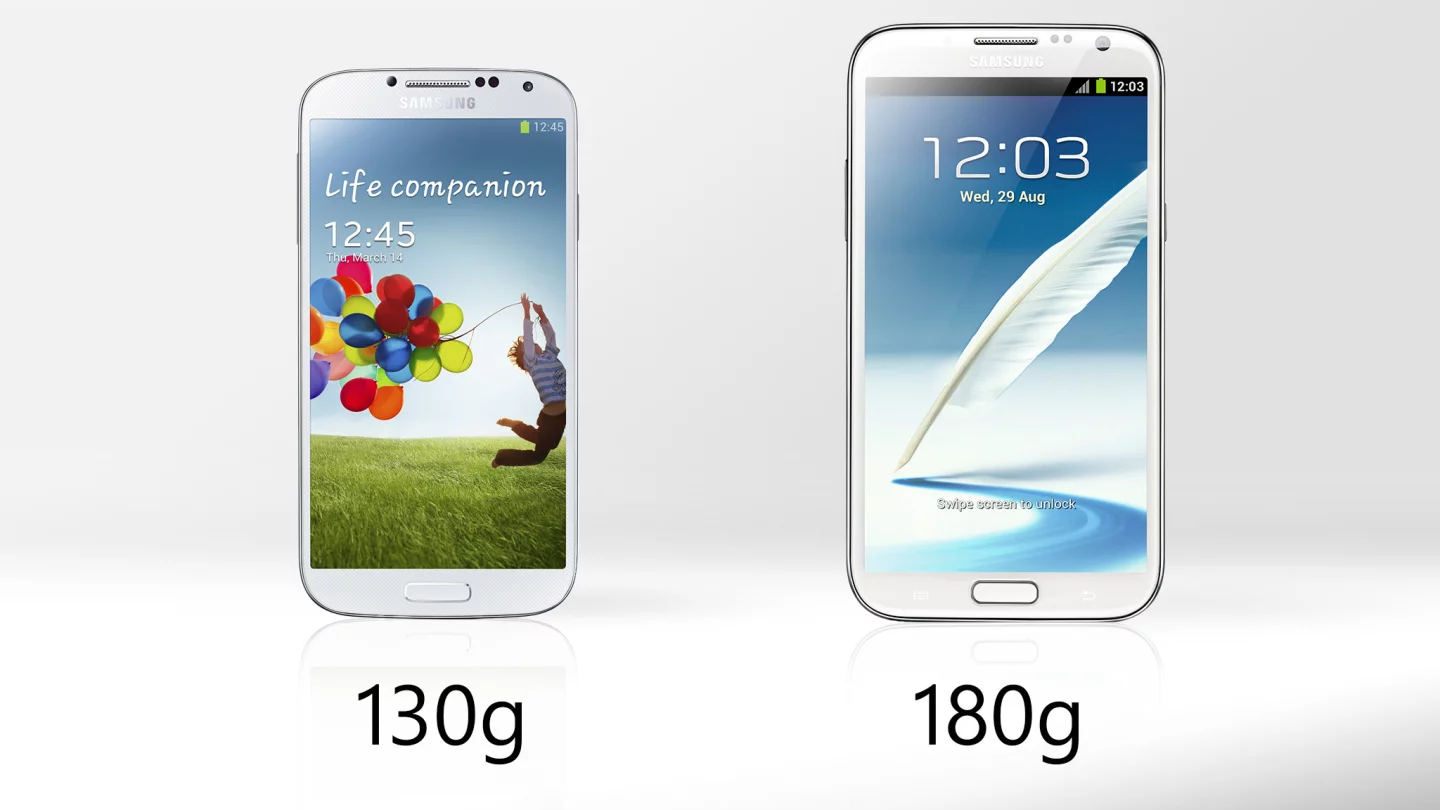 The Note is (unsurprisingly) heavier, but - considering their sizes - both should feel plenty light