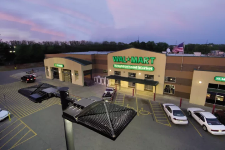GE's new outdoor LED lighting system casts a more even light across large spaces, reducing shadows and glare