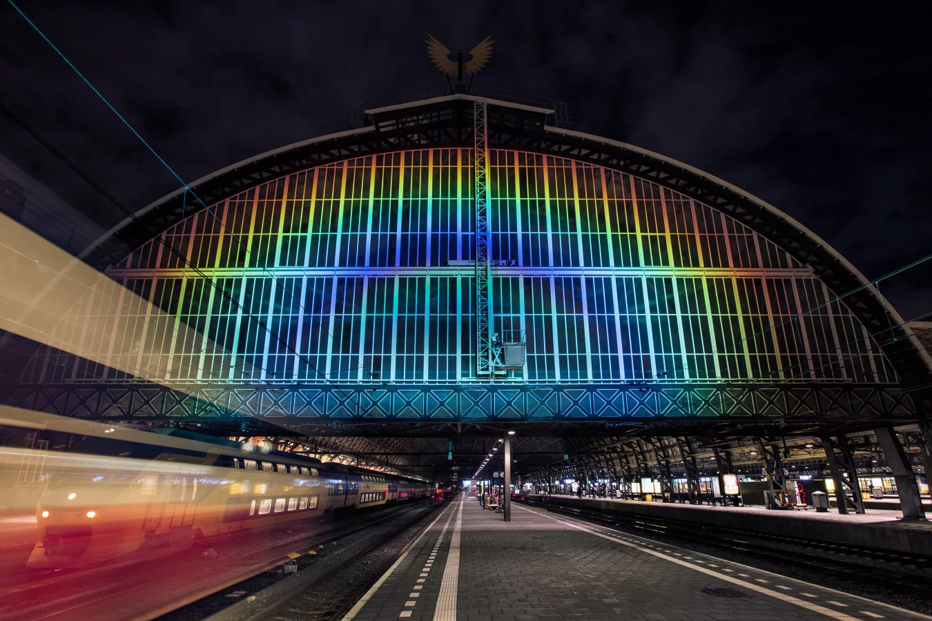 Beneath the rainbow of Rainbow Station (Photo: Studio Roosegaarde)