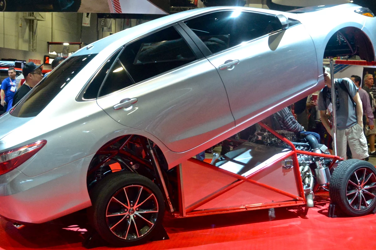 Toyota packs a supercharged Tundra powertrain and tube frame inside a Camry shell