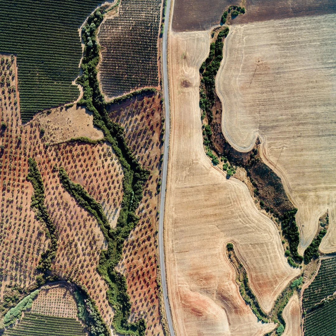 Traces of disappeared rivers in Cantillana, Spain