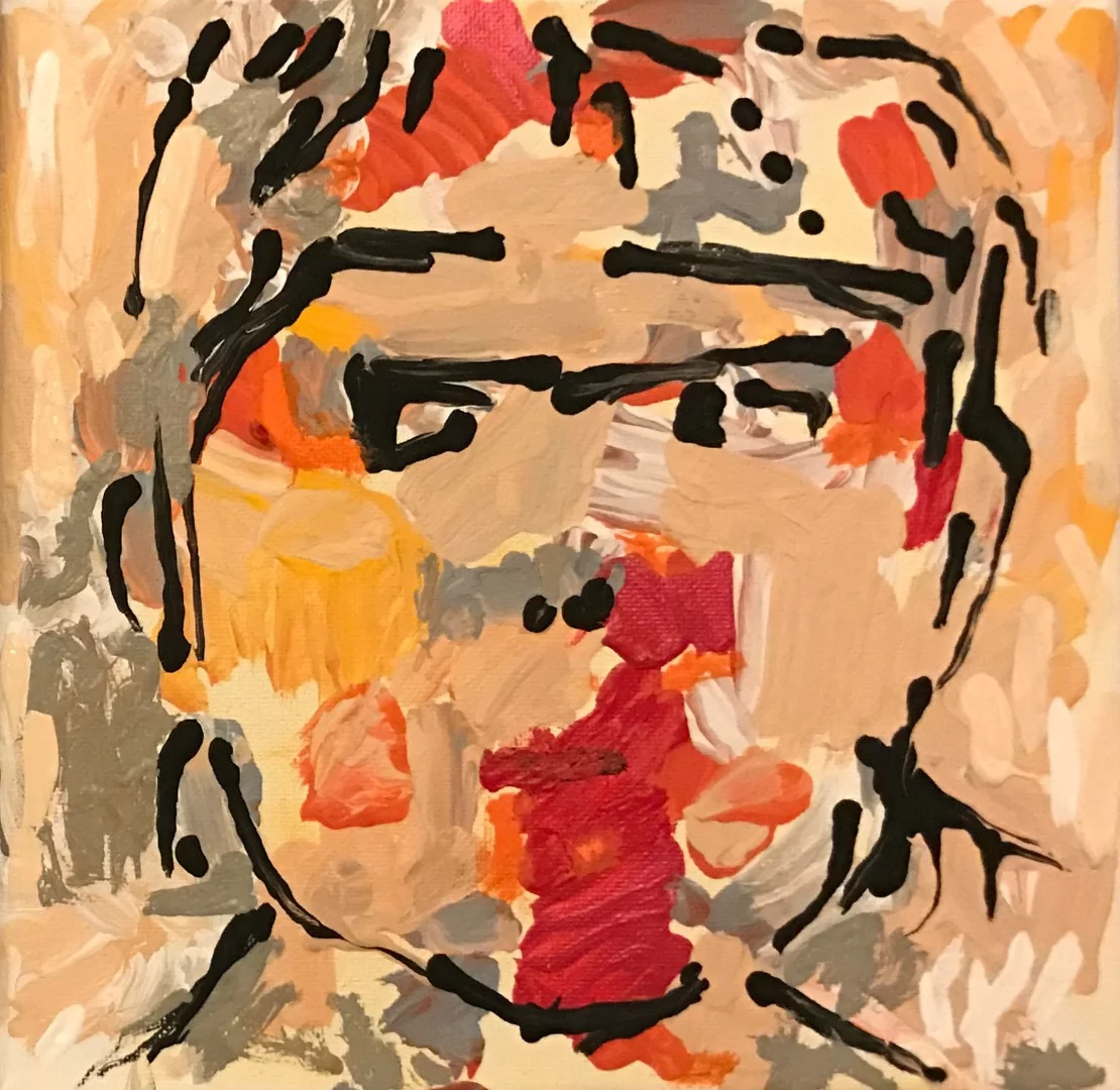 A work from CloudPainter called Corinne displaying the system's ability to create original abstract portraiture