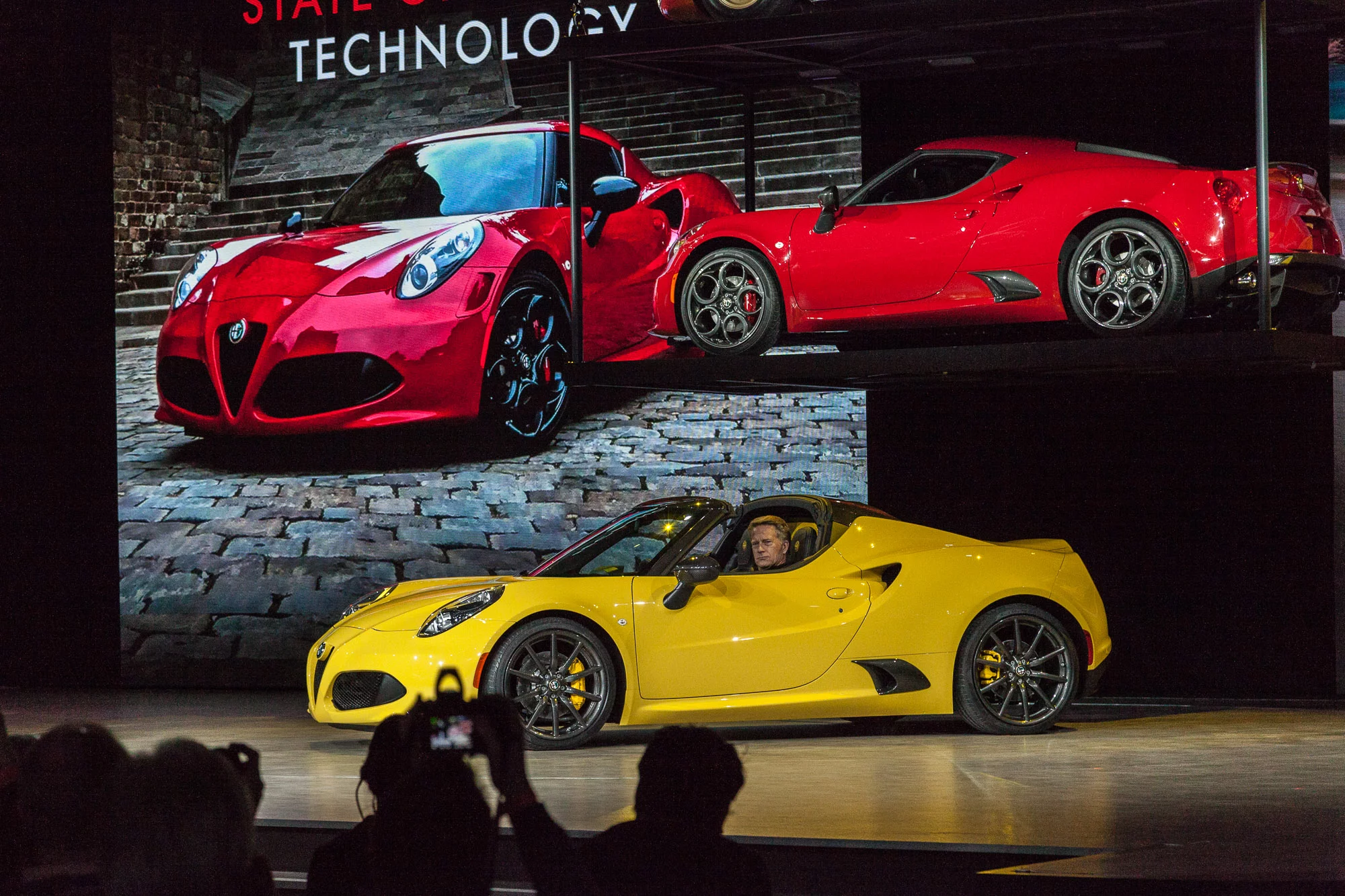 Alfa Romeo pulled the covers off the 4C's convertible Spyder version. (Photo: Gizmag/Loz Blain)