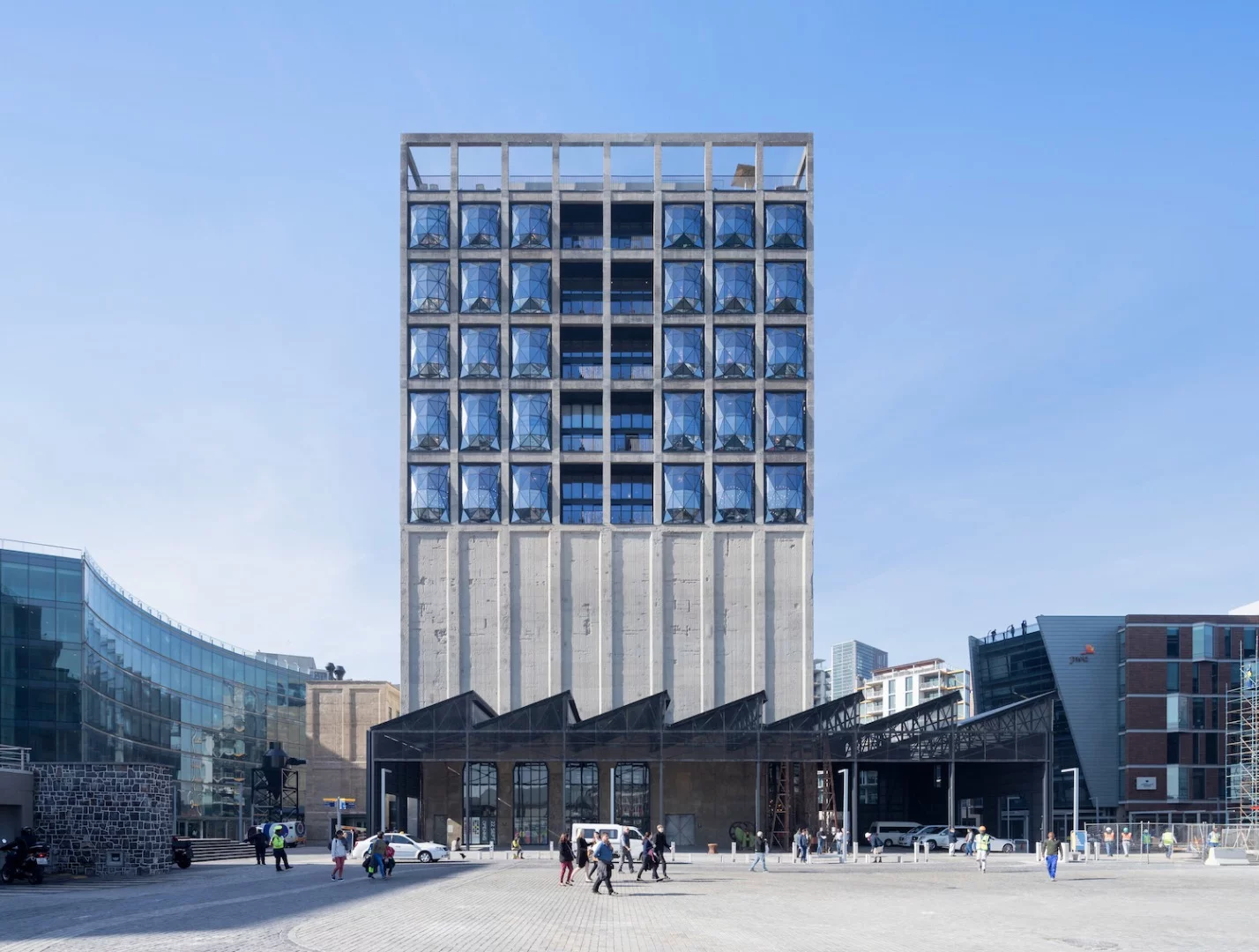 The Zeitz MOCAA building houses a museum and a luxury hotel
