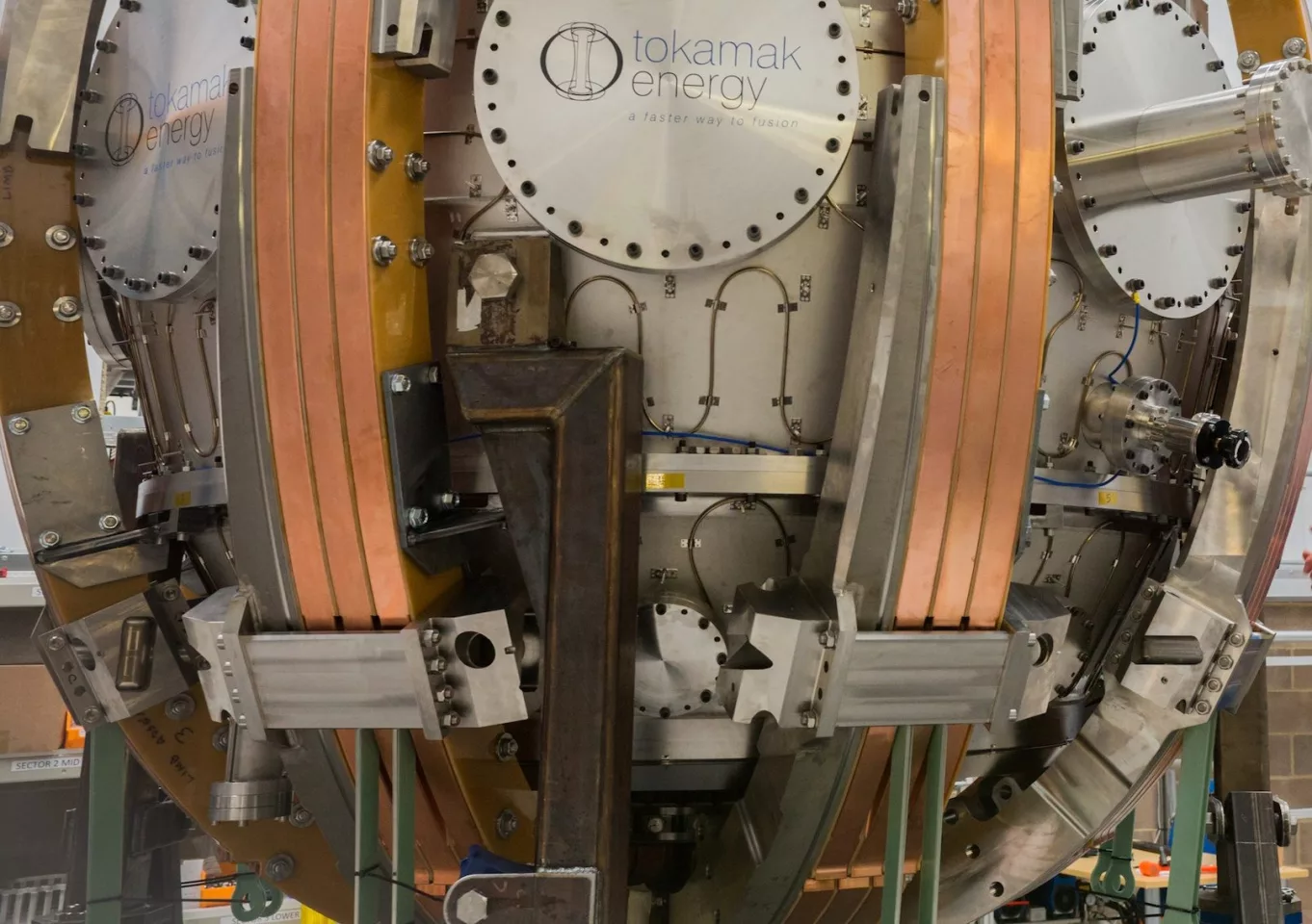 Close up showing the reactor field coils