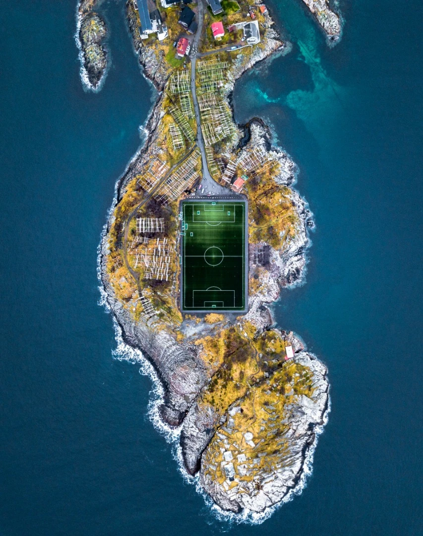 A People's Choice winner. The well-kept football field on the island of Lofoten